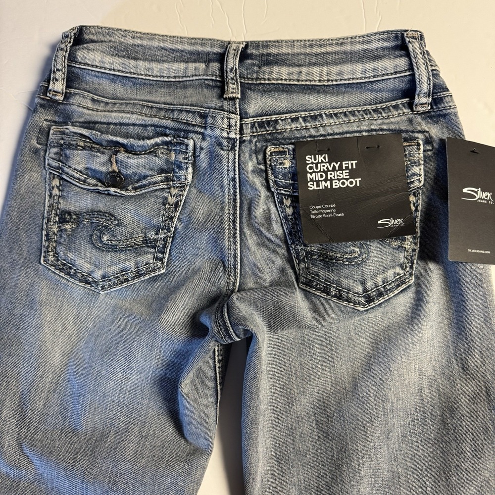 Womens Silver jeans Suki Slim boot‎ Mid rise Curvy Fit Tagged 26/35 NWT - Picture 10 of 10